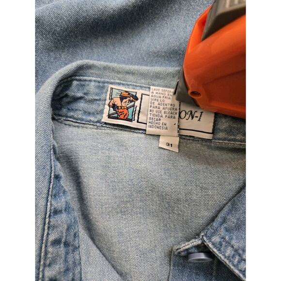 Vintage Passion-I EUC Route 66 Short Sleeve Denim Women Shirt Hot Rod Medium - Picture 8 of 11
